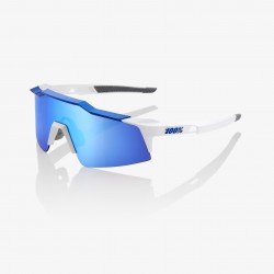 100% Speedcraft SL Sunglasses - Matte White/Blue/HiPER Blue