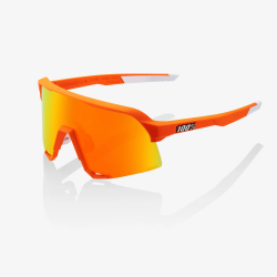 100% S3 Sunglasses - Soft Tact Neon Orange/HiPER Red