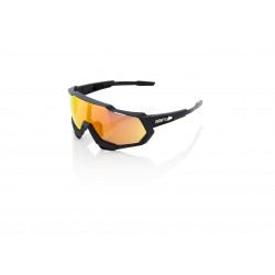 100% Speedtrap Sunglasses - Soft Tact Black/HiPER Red