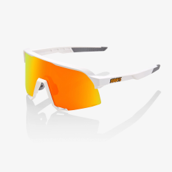 100% S3 Sunglasses - Soft Tact White/HiPER Red Lens