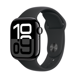 Apple Watch Series 10 GPS + Cellular Jet Black Aluminium Case with Black Sport Band