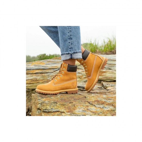 Timberland Women's 6-inch Premium Waterproof Boot - Wheat Nubuck - Size 10