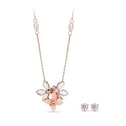 Pica LéLa - Springtime Romance Necklace & CZ Stud Earrings